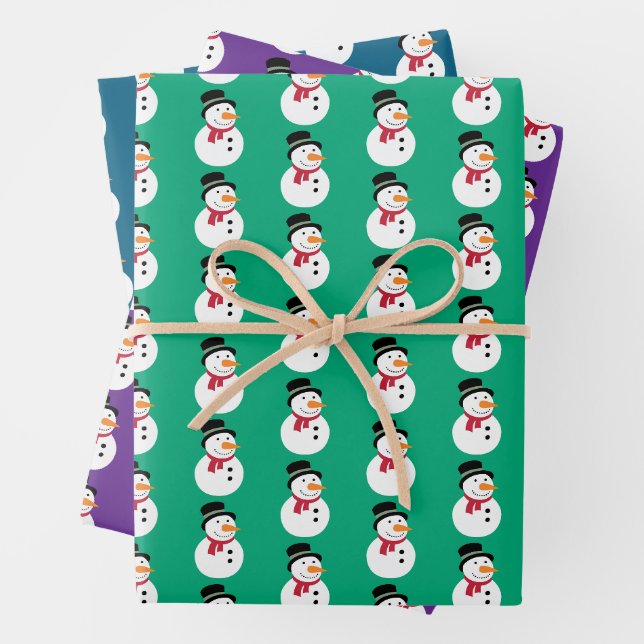 Classic Snowman Wrapping Paper Sheets (In situ)