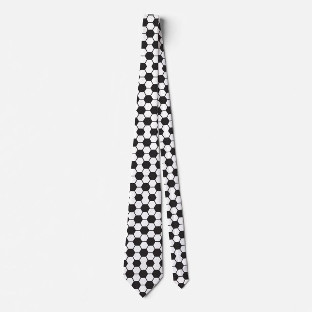 Classic Soccer Ball Black White Pattern Neck Tie (Front)