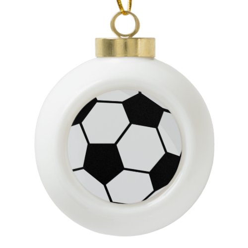 Classic Soccer Ball Graphic Traditional Sports Fan Ceramic Ball Christmas Ornament
