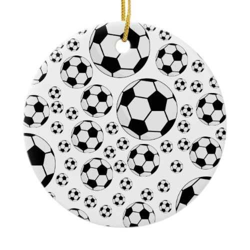 Classic Soccer Ball Graphic Traditional Sports Fan Ceramic Ornament