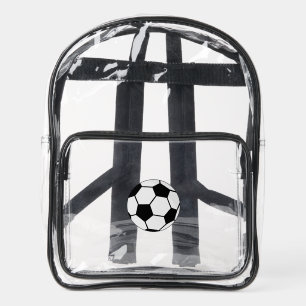 Classic Soccer Ball Graphic Traditional Sports Fan Clear Backpack