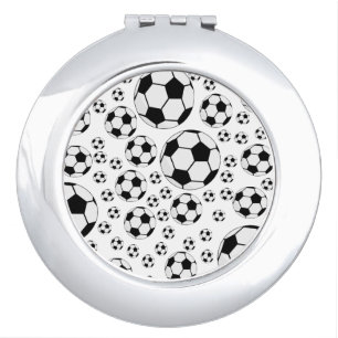 Classic Soccer Ball Graphic Traditional Sports Fan Compact Mirror