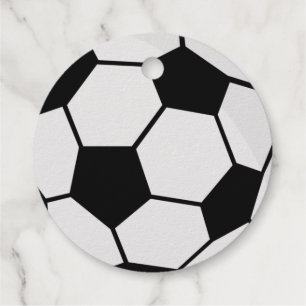 Classic Soccer Ball Graphic Traditional Sports Fan Foil Favor Tags