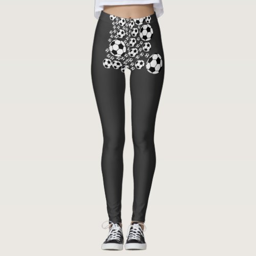 Classic Soccer Ball Graphic Traditional Sports Fan Leggings
