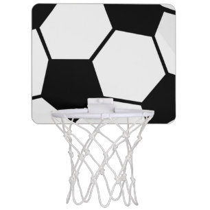 Classic Soccer Ball Graphic Traditional Sports Fan Mini Basketball Hoop