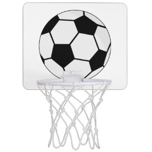 Classic Soccer Ball Graphic Traditional Sports Fan Mini Basketball Hoop