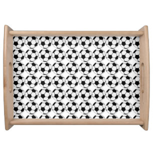Classic Soccer Ball Graphic Traditional Sports Fan Serving Tray