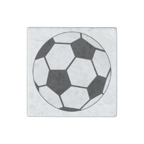 Classic Soccer Ball Graphic Traditional Sports Fan Stone Magnet