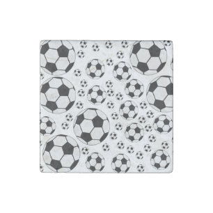 Classic Soccer Ball Graphic Traditional Sports Fan Stone Magnet