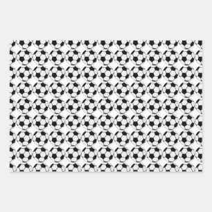 Classic Soccer Ball Graphic Traditional Sports Fan Wrapping Paper Sheets