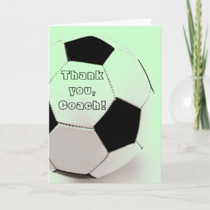 Classic soccer ball - thank you, Coach Letterpress Thank You Card