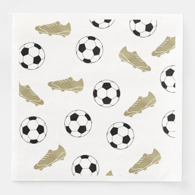 Classic Soccer Cleats Ball Football Fans Paper Dinner Napkins (Front)