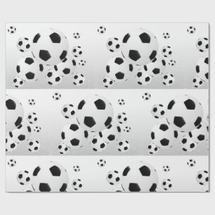 Classic Soccer Football Balls Flying Sports Wrapping Paper