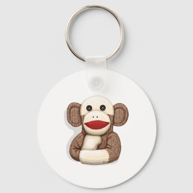 Classic Sock Monkey Keychain (Front)