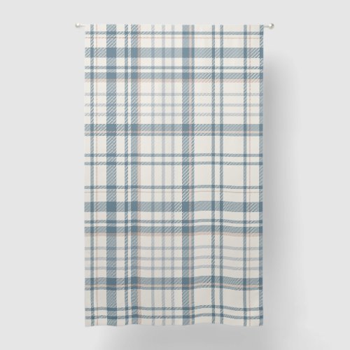 Classic Soft Blue & Beige Plaid Blackout Curtains