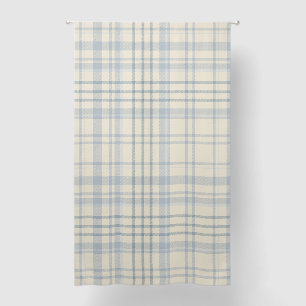 Classic Soft Blue & Beige Plaid Blackout Curtains