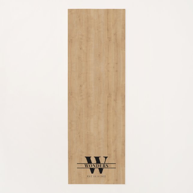 Classic Soft Light Wood Print Maple Yoga Mat (Front)