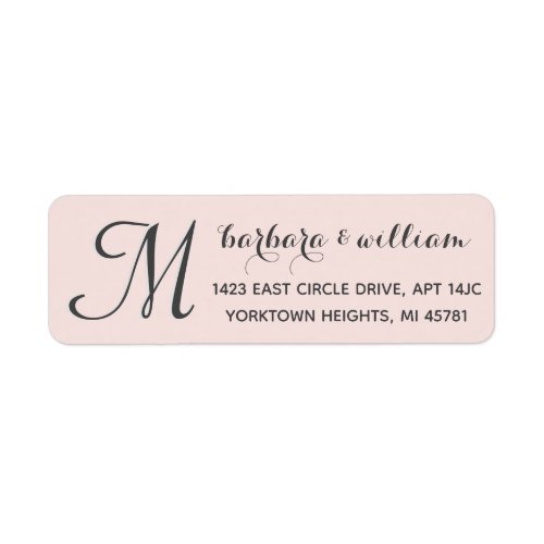 Classic Soft Pink Custom Two Color Monogram  Label