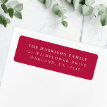 Classic Sophisticated Cherry Red Address Label<br><div class="desc">A stylish minimal return address label with classic typography in black on a clean simple minimalist cherry red pink background. The text can be easily customized for a personal touch. A simple,  minimalist and contemporary design to stand out from the crowd!</div>