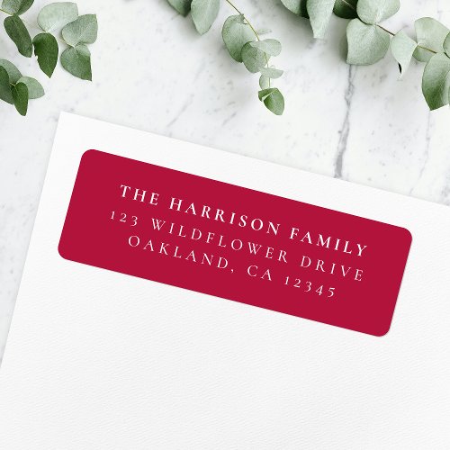Classic Sophisticated Cherry Red Address Label