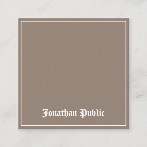 Classic Sophisticated Design Trendy Plain Luxury Square Business Card