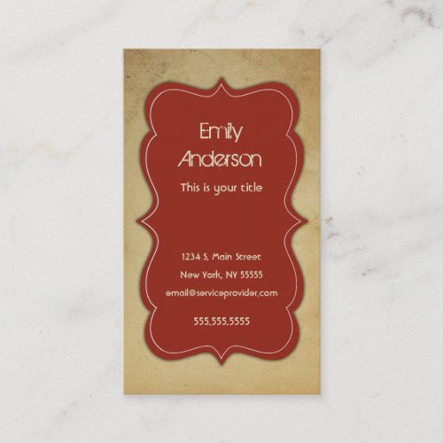Classic Sophisticated Vintage Red Business Card