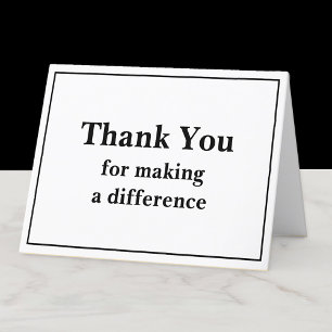 Classic Sophisticated White Black Thank You Card