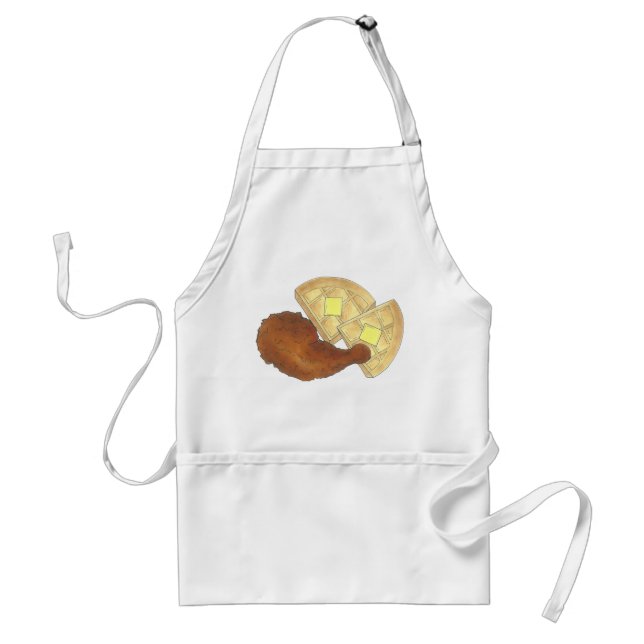 Classic Soul Food Fried Chicken and Waffles Diner Adult Apron (Front)