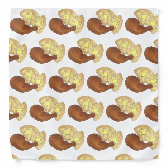 Classic Soul Food Fried Chicken and Waffles Diner Bandana (Front)