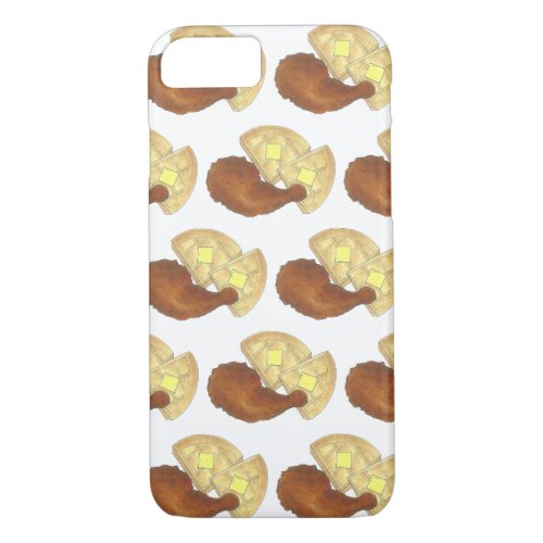 Classic Soul Food Fried Chicken and Waffles Diner iPhone 87 Case