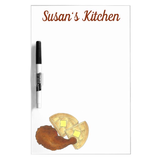 Classic Soul Food Fried Chicken and Waffles Diner Dry Erase Board (Front)