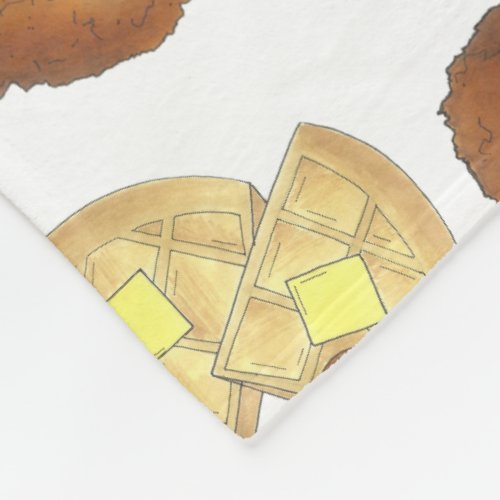 Classic Soul Food Fried Chicken and Waffles Diner Fleece Blanket