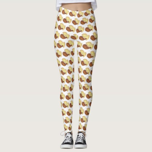Classic Soul Food Fried Chicken and Waffles Diner Leggings