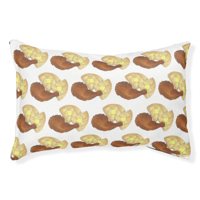 Classic Soul Food Fried Chicken and Waffles Diner Pet Bed (Front)