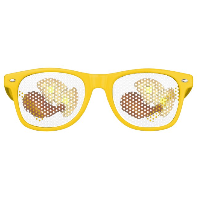 Classic Soul Food Fried Chicken and Waffles Diner Retro Sunglasses (Front)