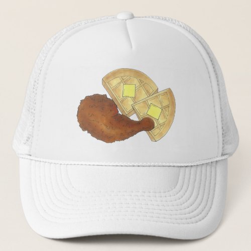 Classic Soul Food Fried Chicken and Waffles Diner Trucker Hat