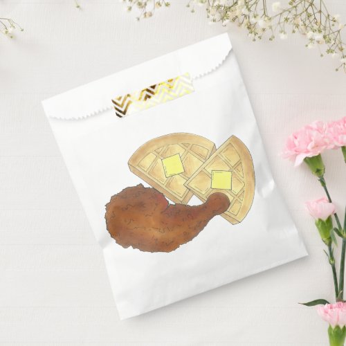 Classic Soul Food Fried Chicken and Waffles Dinner Favor Bag