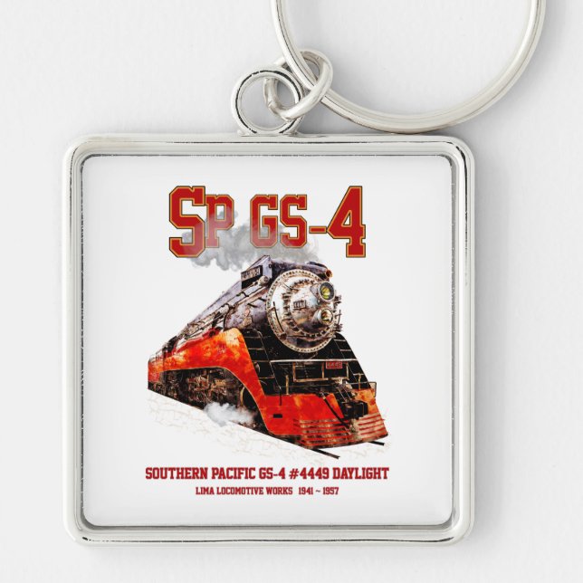 Classic Southern Pacific GS-4 Steam Locomotive Keychain (Front)