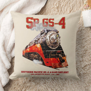 Classic Southern Pacific GS-4 Steam Locomotive Throw Pillow