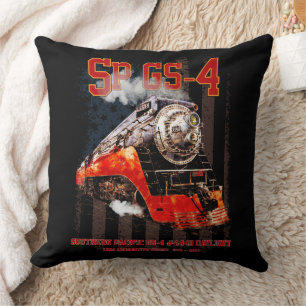 Classic Southern Pacific GS-4 Steam Locomotive Throw Pillow