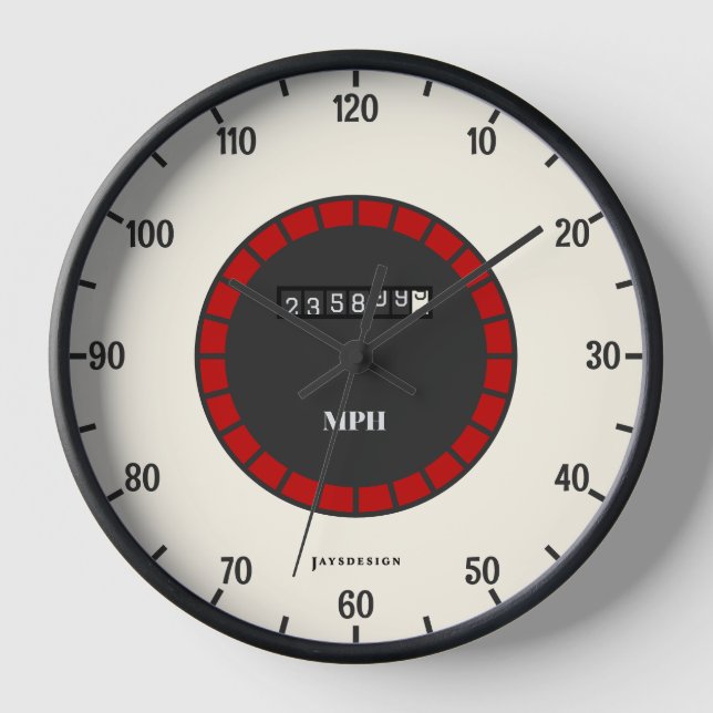 Classic Speedometer Wall Clock MPH (Front)