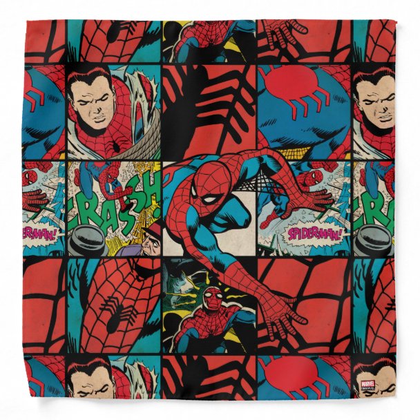 Classic Spider-Man Comic Book Pattern Fabric | Zazzle