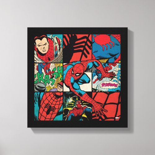 Classic Spider_Man Comic Book Pattern Canvas Print