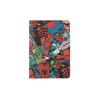 Classic Spider-Man Comic Book Pattern Passport Holder