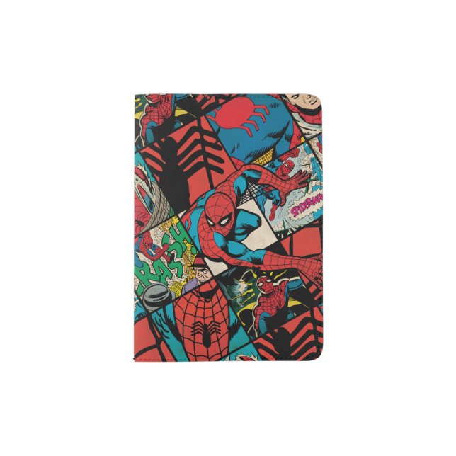 Classic Spider-Man Comic Book Pattern Passport Holder (Front)