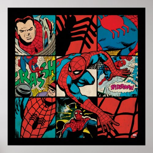 Classic Spider_Man Comic Book Pattern Poster