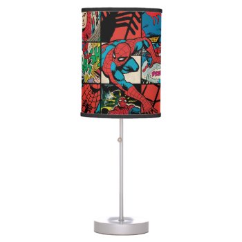 Classic Spider-man Comic Book Pattern Table Lamp by marvelclassics at Zazzle