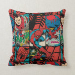 Classic Spider-Man Comic Book Pattern Throw Pillow<br><div class="desc">This retro-inspired comic book pattern features various Spider-Man comic book panels and character art.</div>