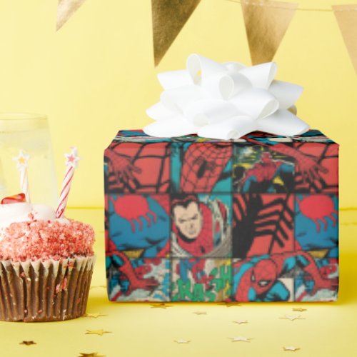 Classic Spider_Man Comic Book Pattern Wrapping Paper