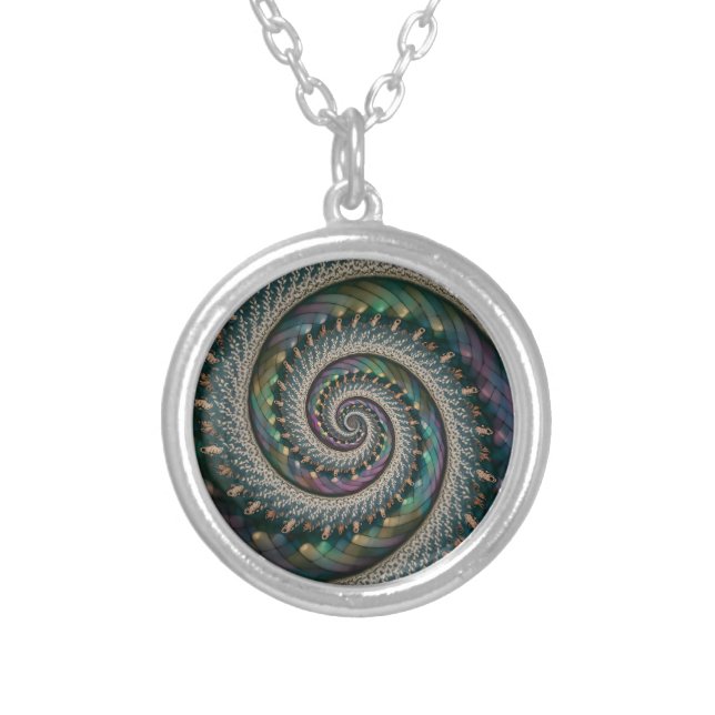 Classic Spiral Silver Plated Necklace (Front)